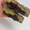 pistachio brown bar in half