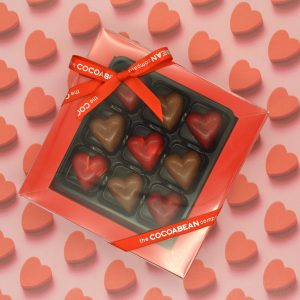 9 pistachio heart chocolate set