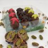 9 chocolate eggs, with raspberry pistachio, pistachio & knafeh, pistachio and brownie