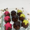 9 chocolate eggs, with raspberry pistachio, pistachio & knafeh, pistachio and brownie