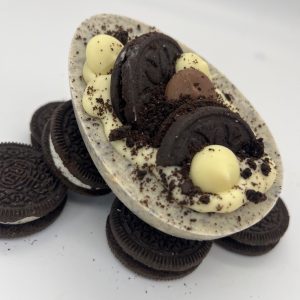 cookies and cream stuffed half egg