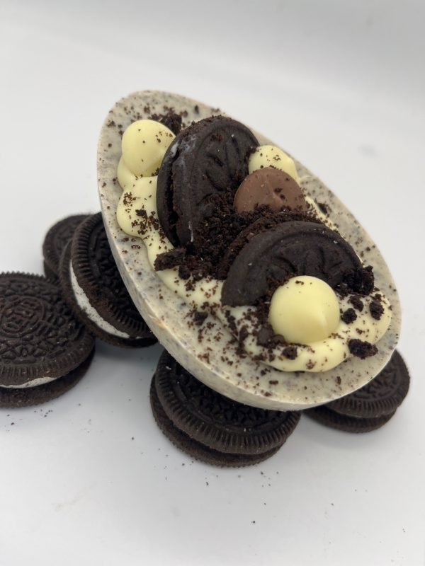 cookies and cream stuffed half egg