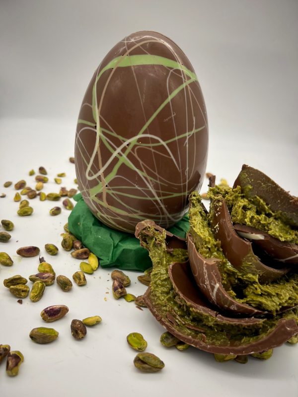 Pistachio and knafeh crunchy one filled easter egg 650g