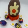 smooth creme egg filled easter egg with splat design